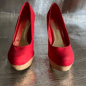 Red 5 inch dollhouse heels, size 8.5.
